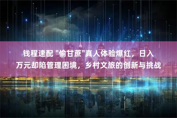 钱程速配 "偷甘蔗"真人体验爆红，日入万元却陷管理困境，乡村文旅的创新与挑战