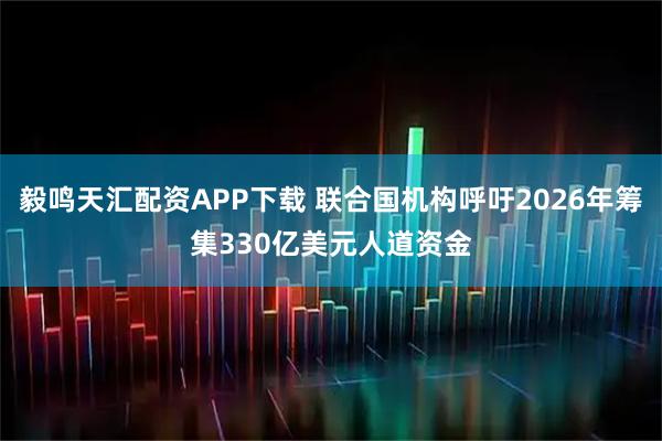 毅鸣天汇配资APP下载 联合国机构呼吁2026年筹集330亿美元人道资金